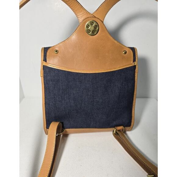 Vintage Dooney & Bourke Denim Leather Cabriolet Backpack USA - Picture 3 of 15